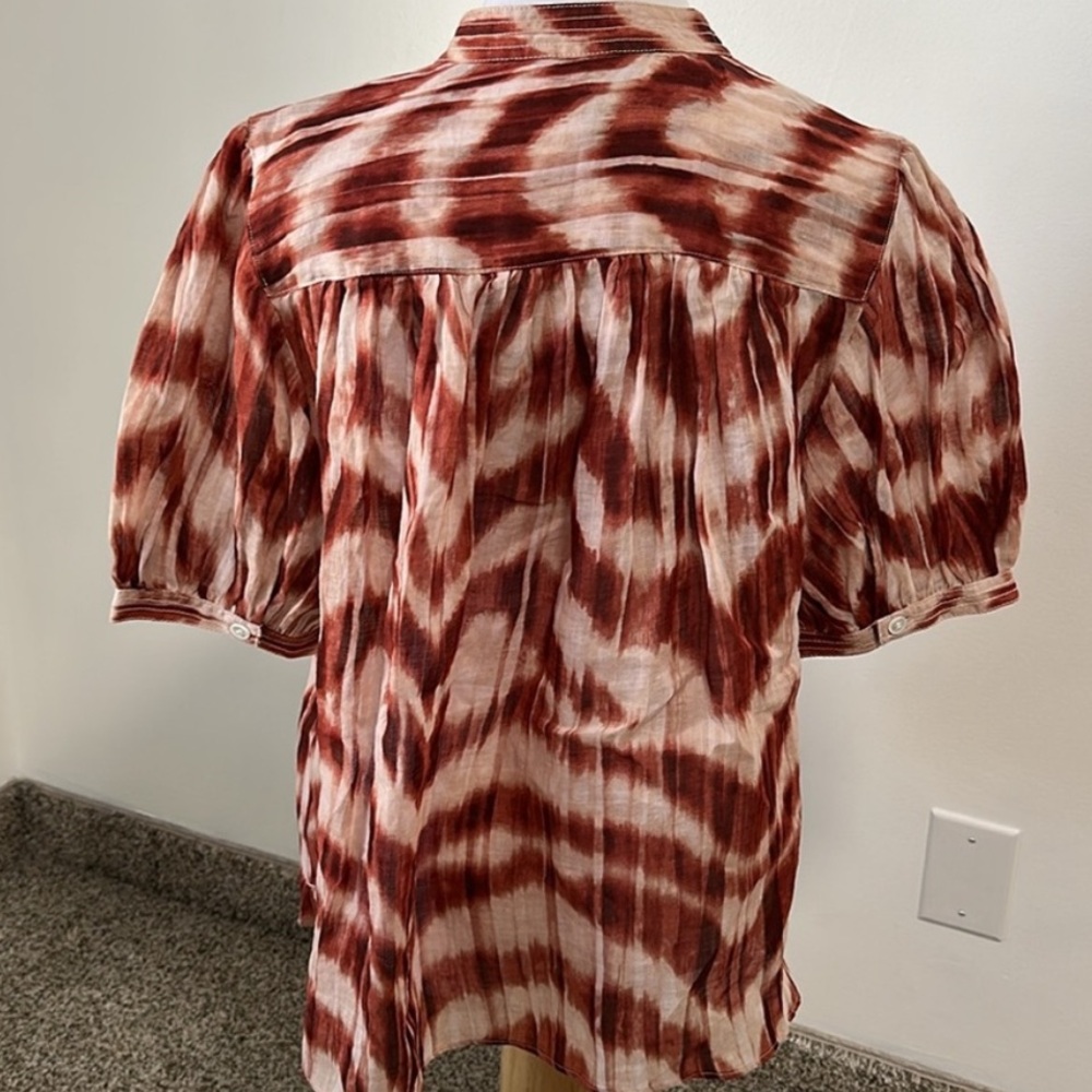 BR • Semi Sheer Button Up Blouse - Picture 3 of 5
